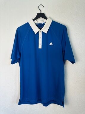 adidas Men's Royal Blue Polo / Golf Shirt with White Collar (E: Gaylord Springs)